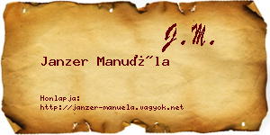 Janzer Manuéla névjegykártya